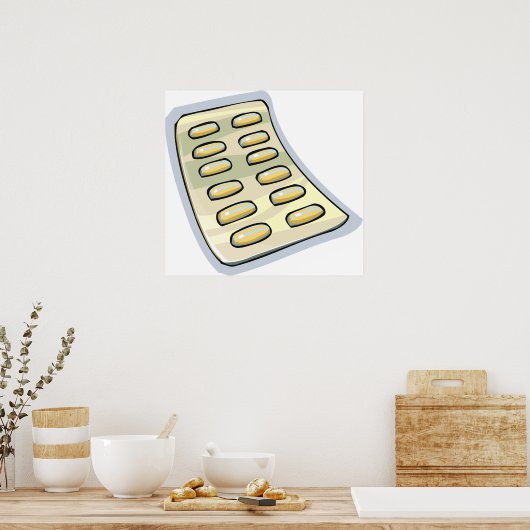 Pakket met Poster voor pillen (Keuken)