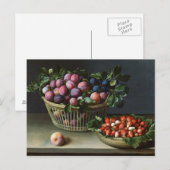 Pakket met pruimen en mandje aardbeien, 1632 briefkaart (Voorkant / Achterkant)