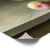 Pakket met pruimen en mandje aardbeien, 1632 poster (Hoek)