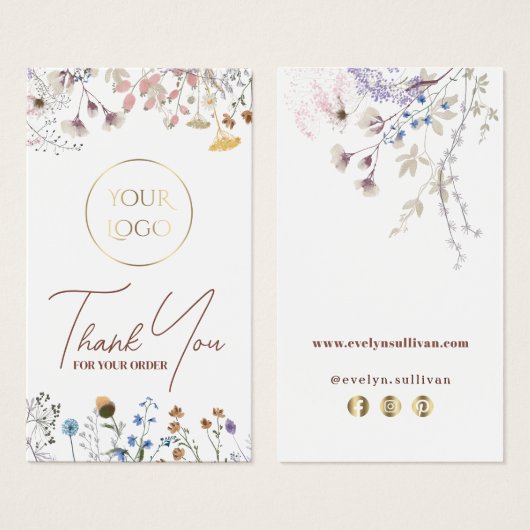 Pakket met wilde bloemen visitekaartje (Voorkant /achterkant)