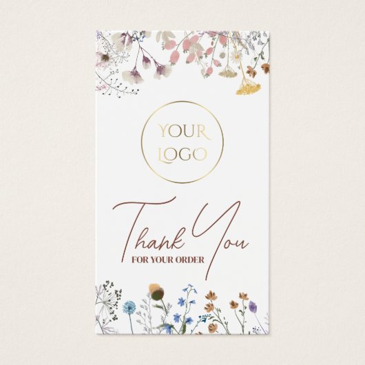 Pakket met wilde bloemen visitekaartje (Voorkant)