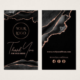 Pakket met zwarte en roos goudmakerij visitekaartje