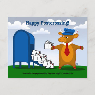 PAKKET VAN 10 Postcrossing Post Koe Prentbriefkaar Notitiekaartje