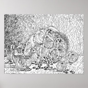 Pakket van Abstracte pagina voor het kleuren van v Poster