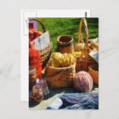 Pakket van Yarn op Flea Market Briefkaart (Voorkant / Achterkant)