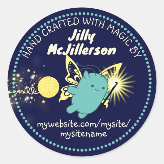 Pakket voor het bevestigen van haakwerk ronde sticker (Voorkant)