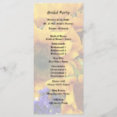 Pakket zonnebloemen en Paarse statistieken Programmakaart (Achterkant)