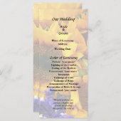 Pakket zonnebloemen en Paarse statistieken Programmakaart (Voorkant / Achterkant)