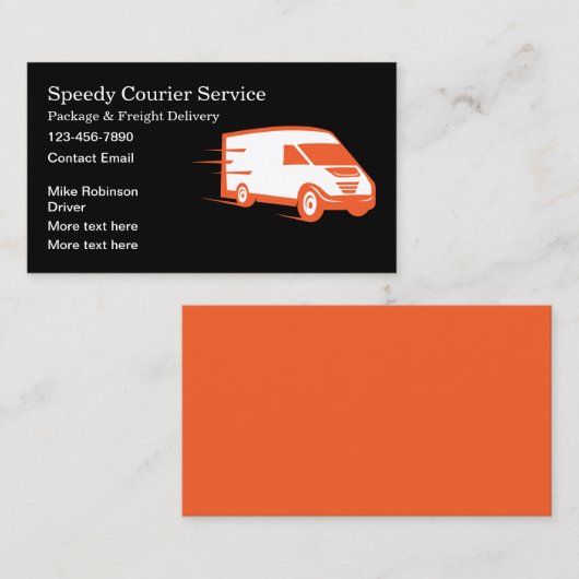 Pakketbezorging en koerier Visitekaartjes (Voorkant / Achterkant)