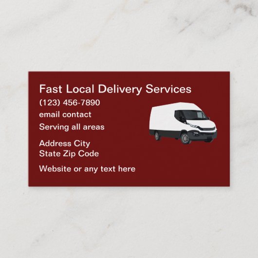 Pakketkoeriers- en leveringsservices visitekaartje (Voorkant)