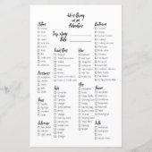 Pakketlijst voor bulletJournal (Achterkant)