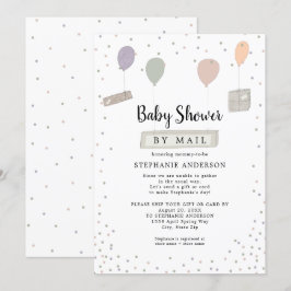 Pakketten + Balloons neutraal Baby shower per post Kaart
