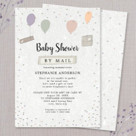 Pakketten + Balloons neutraal Baby shower per post Kaart