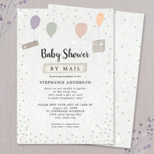 Pakketten + Balloons neutraal Baby shower per post Kaart