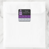 pakketten en Zebrastripes Bridal Vierkante Sticker (Tas)