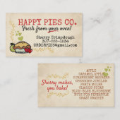 Pakketvruchtenpasteitjes bakkerij visitekaartje (Voorkant / Achterkant)