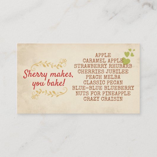 Pakketvruchtenpasteitjes bakkerij visitekaartje (Achterkant)