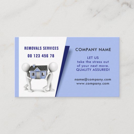 Pakking- en uitpakservice, verwijderingsservice visitekaartje (Voorkant)