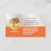 Pakking- en uitpakservice, verwijderingsservice visitekaartje (Achterkant)