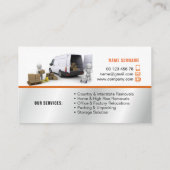 Pakking- en uitpakservice, verwijderingsservice visitekaartje (Achterkant)