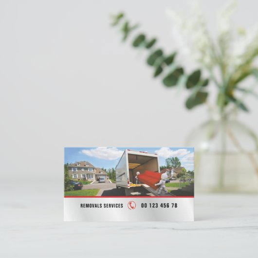Pakking- en uitpakservice, verwijderingsservice visitekaartje (Staand voorkant)