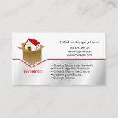 Pakking- en uitpakservice, verwijderingsservice visitekaartje (Achterkant)