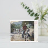 Paktrein in de Bergen Vintage Briefkaart (Staand voorkant)