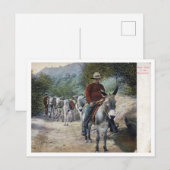 Paktrein in de Bergen Vintage Briefkaart (Voorkant / Achterkant)