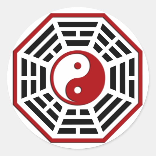 PaKua Ronde Sticker (Voorkant)