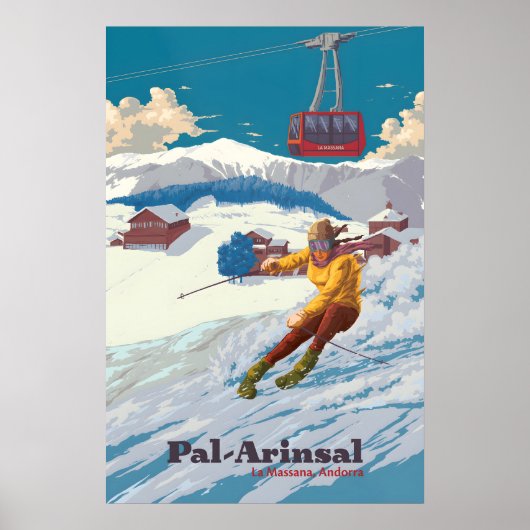 Pal Arinsal Andorra Skigebied Reisposter Poster (Voorkant)