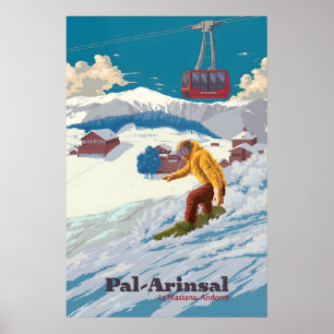 Pal Arinsal Andorra Snowboarden Reisposter Poster
