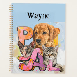 Pal Dog and Cats Plus Personalize Name  Planner