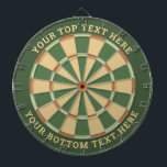 Pal Groen en Beige Dartbord met aangepaste tekst<br><div class="desc">Pal groen en beige dartbord met twee aangepaste tekstgebieden. U kunt eenvoudig elke kleur wijzigen door op de knop Aanpassen te klikken.</div>