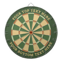 Pal Groen en Beige Dartbord met aangepaste tekst