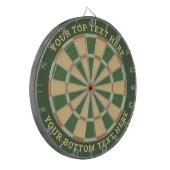 Pal Groen en Beige Dartbord met aangepaste tekst (Voorkant Links)