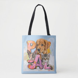 Pal Hond en Katten Plus Persoonlijke Naam Tote Bag