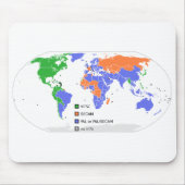 PAL NTSC SECAM TV Wereldkaart Muismat (Voorkant)