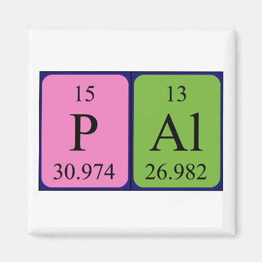 Pál periodiek table name magnet (Voorkant)