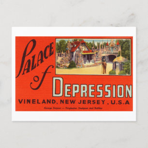 Palace of Depression House aan de Vintage van New Briefkaart