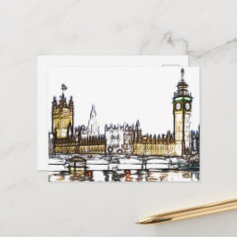 Palace of Westminster & Big Ben: London Fractal  Briefkaart