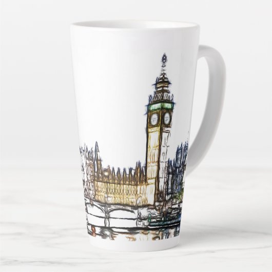 Palace of Westminster & Big Ben: London Fractal  Latte Mok (Rechterhoek)