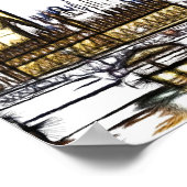 Palace of Westminster & Big Ben: London Fractal Poster (Hoek)