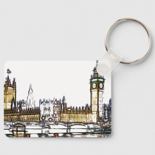 Palace of Westminster & Big Ben: London Fractal Sleutelhanger (Voorkant)