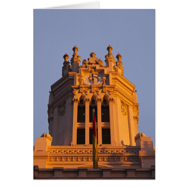 Palacio de Communicaciones, torendetail, zonsonder (Voorkant)