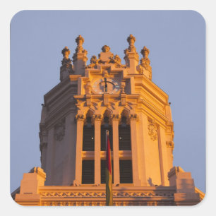 Palacio de Communicaciones, torendetail, zonsonder Vierkante Sticker