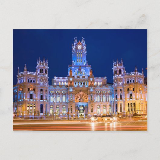 Palacio de Comunicaciones te Night in Madrid Briefkaart (Voorkant)
