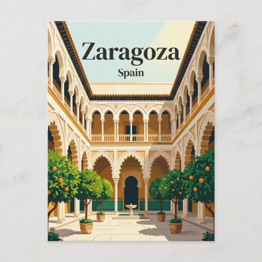 Palacio de la Aljafería Spanje Briefkaart (Voorkant)