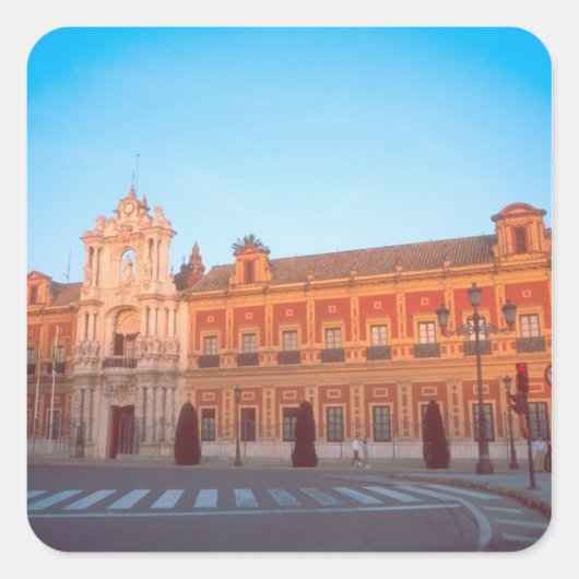 Palacio de Telmo in Sevilla, Spanje zetel van Vierkante Sticker (Voorkant)