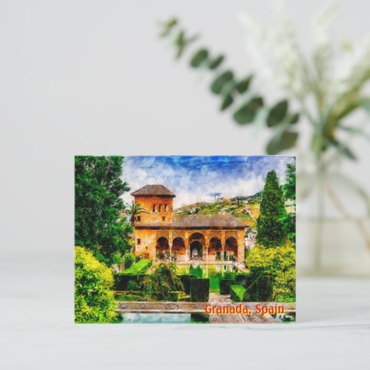 Palacio del Partal, Alhambra, Granada, Spanje. Briefkaart (Staand voorkant)