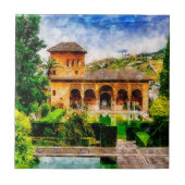 Palacio del Partal, Alhambra, Granada, Spanje. Tegeltje (Voorkant)